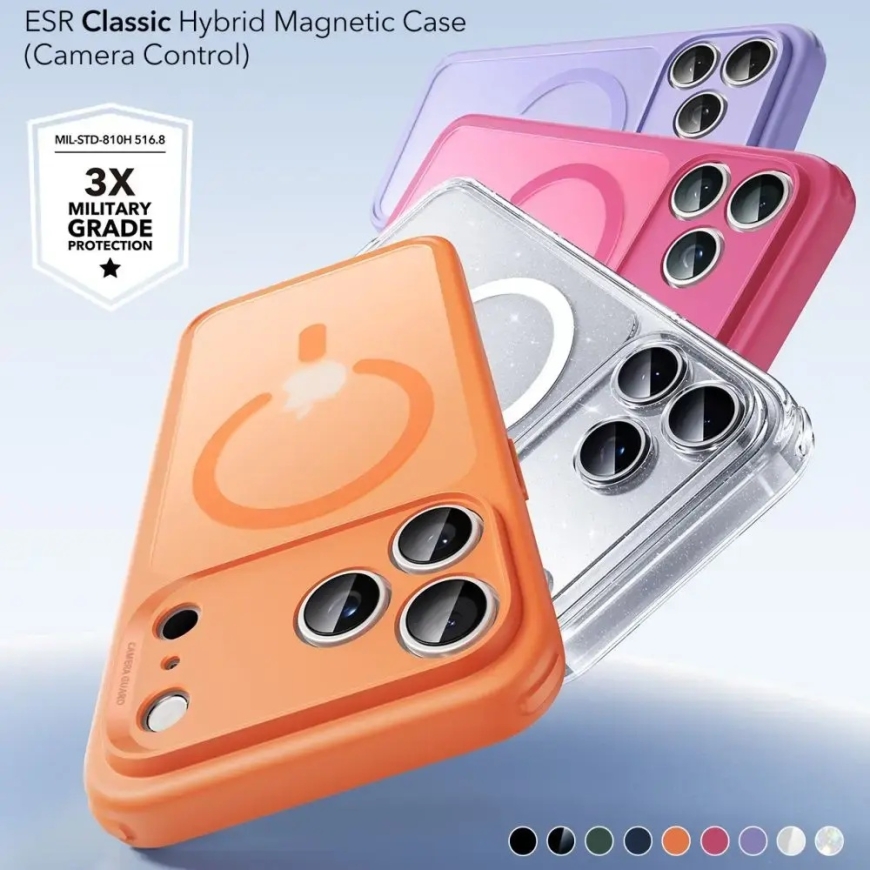 ESR Classic Hybrid чехол с поддержкой MagSafe для телефона iPhone 17 Pro Max оранжевый – 5