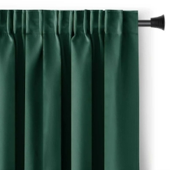 AmeliaHome Blackout aizskars ar krokām 200 × 175 cm, tumši zaļa
