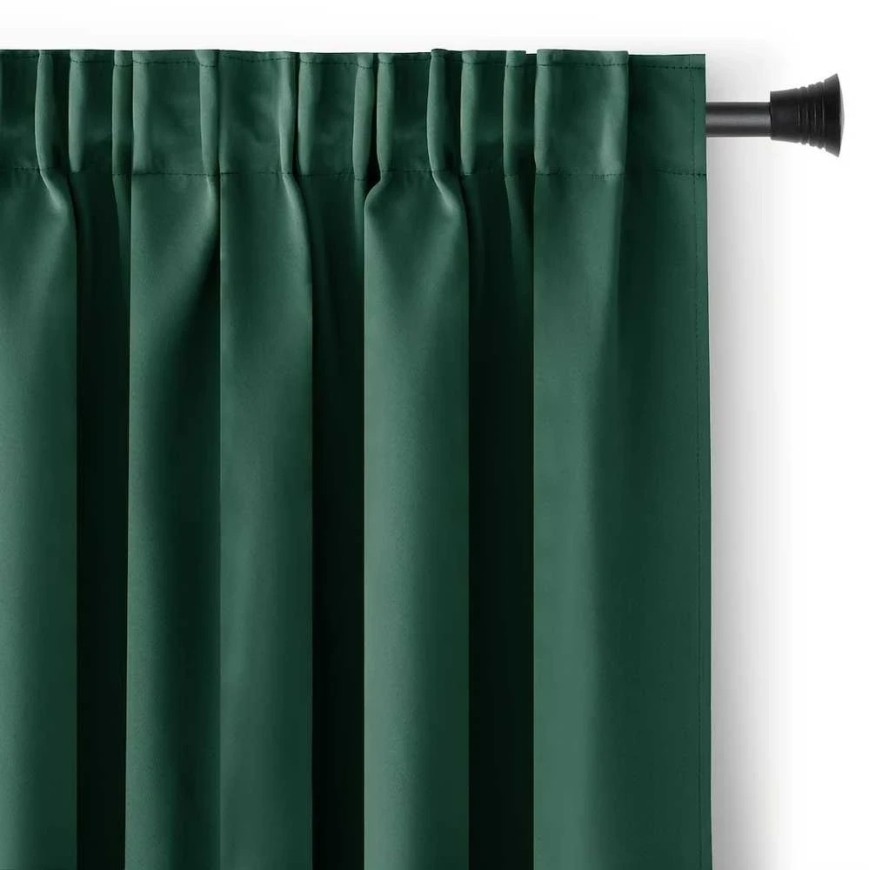 AmeliaHome Blackout aizskars ar krokām 200 × 175 cm, tumši zaļa