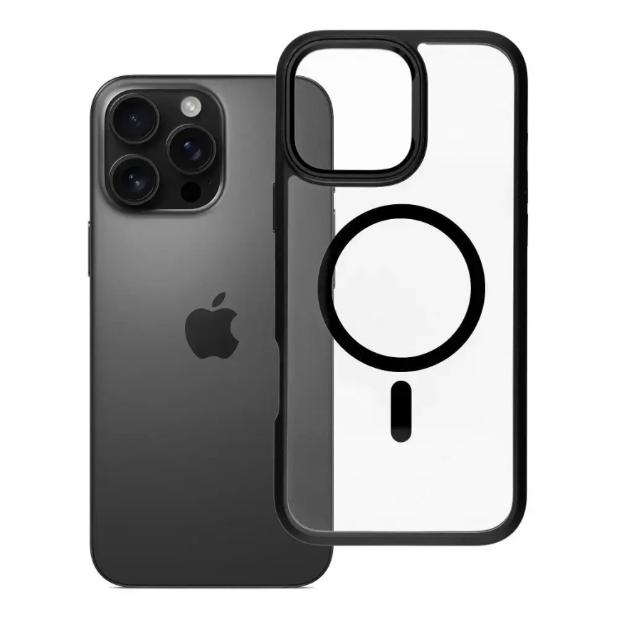ROAR Mag Bumper -puhelinsuojus MagSafe-tuella iPhone 16 Pro Max musta