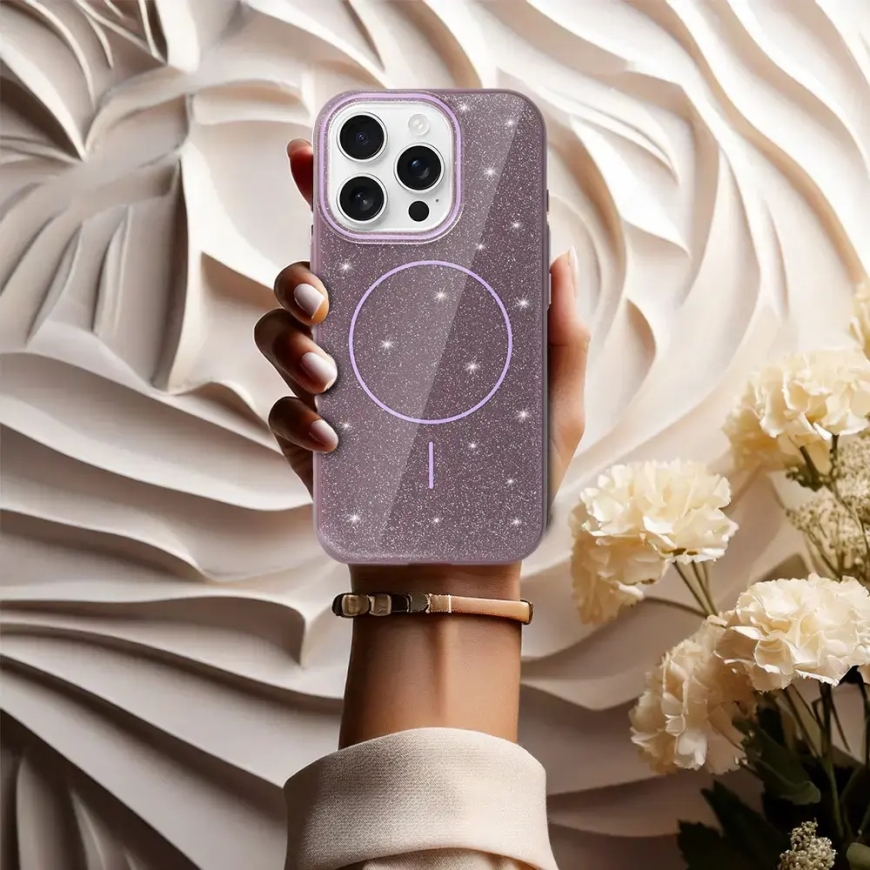 Slim Shiny phone case with MagSafe support for iPhone 13 Pro Max purple – 5