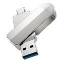 Pendrive 128GB USB 3.0 (USB A + USB C) Hoco UD10 silver Pendrive 128GB USB 3.0 (USB A + USB C) Hoco UD10 silver