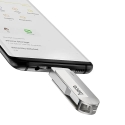 Pendrive 128GB USB 3.0 (USB A + USB C) Hoco UD10 sudraba Pendrive 128GB USB 3.0 (USB A + USB C) Hoco UD10 sudraba