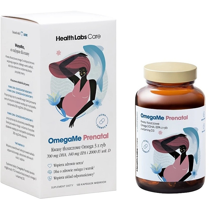 Healthlabs OmegaMe Raskausaika ravintolis 120 kapselia