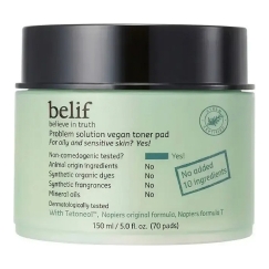 BELIF PROBLEM SOLUTION VEGAN TONER PAD 15 ML