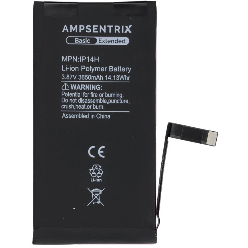 OEM AmpSentrix Basic akumulators iPhone 14 (lielas jaudas 3650 mAh) – 3
