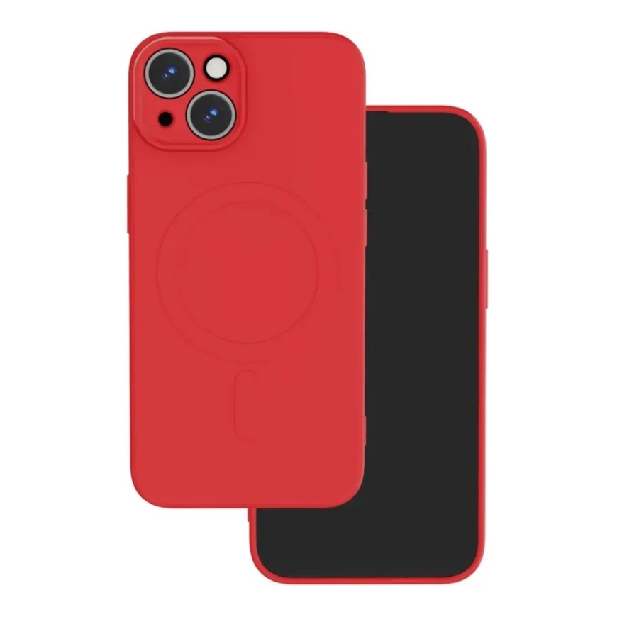 Simple Color Mag maciņš ar MagSafe atbalstu telefonam iPhone 15 sarkans