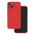 Simple Color Mag phone case with MagSafe support for iPhone 15 red