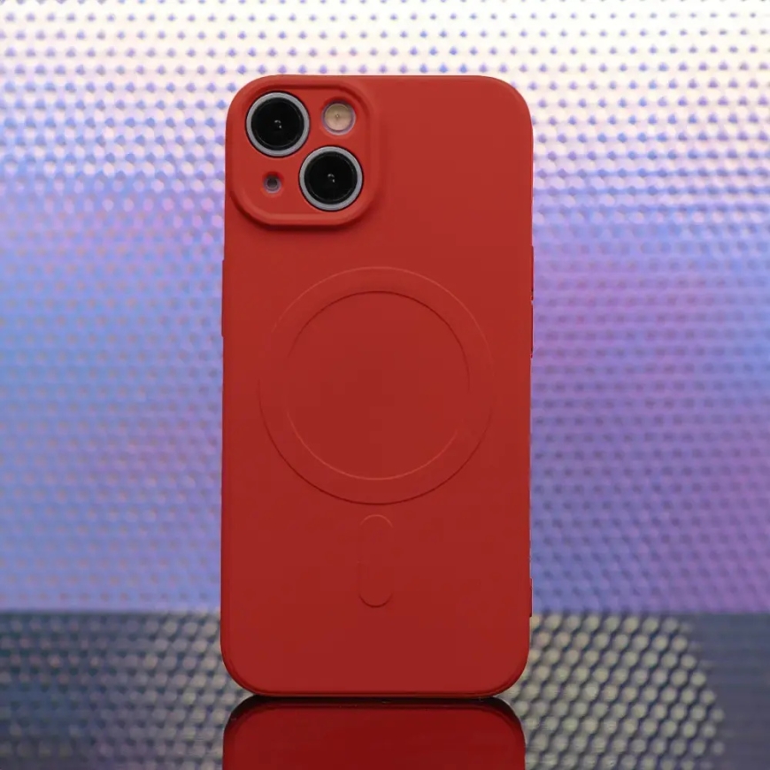 Simple Color Mag phone case with MagSafe support for iPhone 15 red – 4