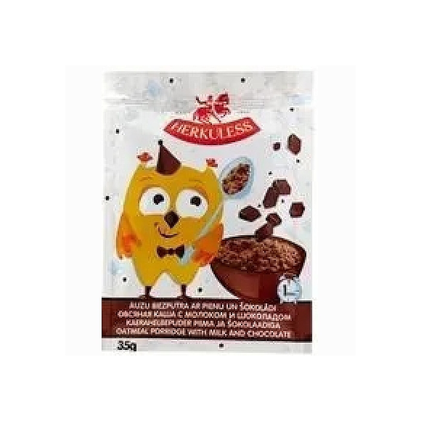 Herkulesin pikakeitto kaurapuuroa maidolla ja suklaapaloilla, 35g
