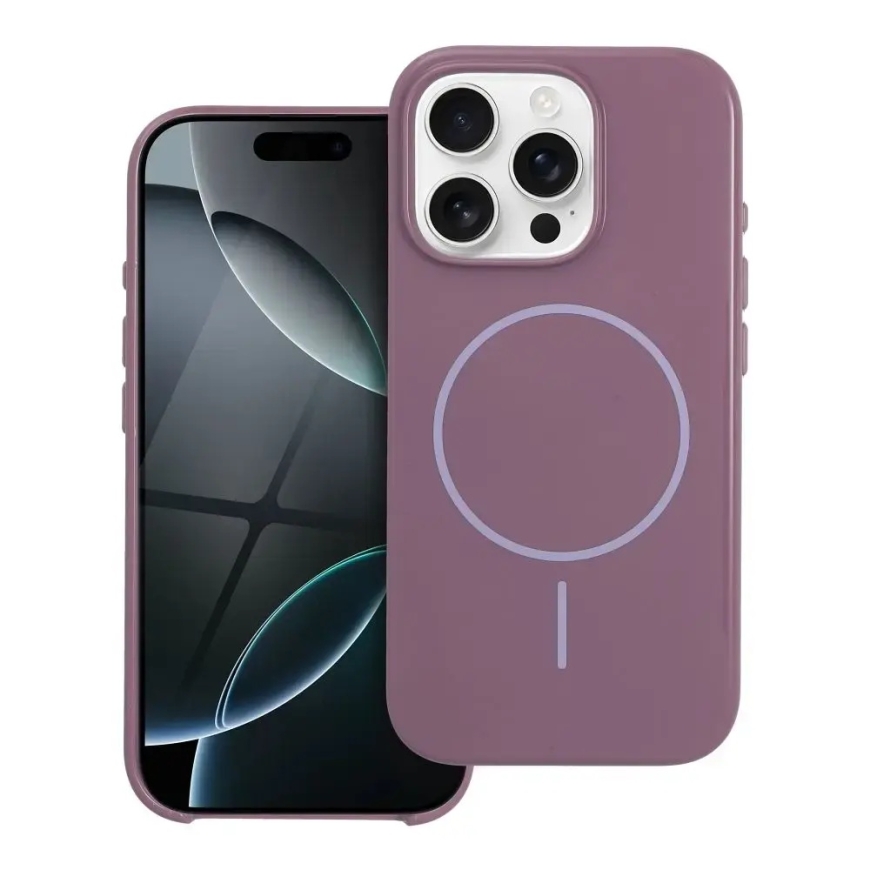 Glossy Mag phone case with MagSafe support for iPhone 17 Pro Max purple