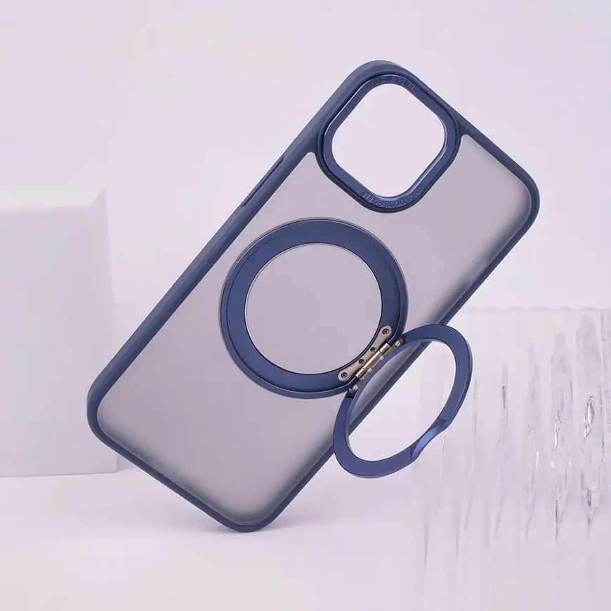 Secure Spinning Mag maciņš un statīvu telefonam iPhone 13 tumši zils – 3