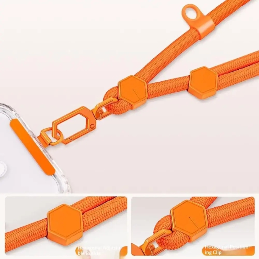 150 cm reguliuojama kaklo ir peties dirželis su plienine plokšte - oranžinė – 3