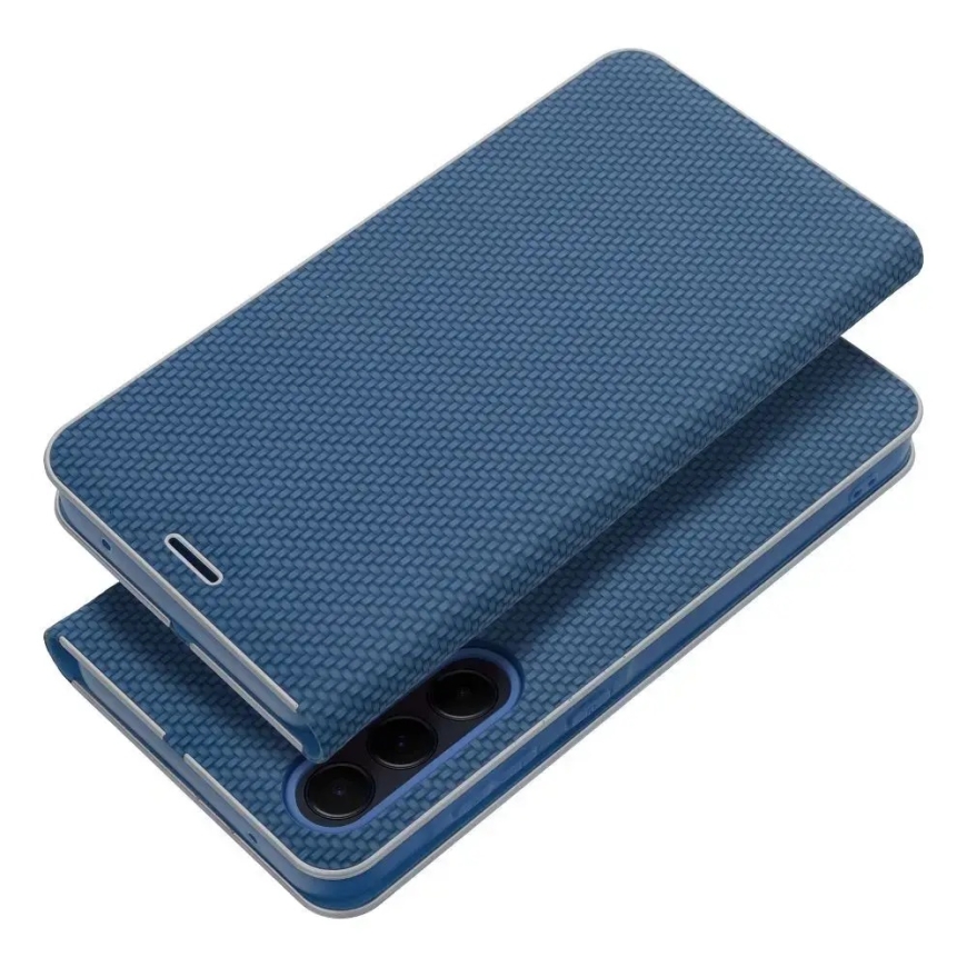 LUNA Book Carbon grāmatveida maciņš telefonam Samsung Galaxy A12 (A125) | M12 (M127) zils – 4