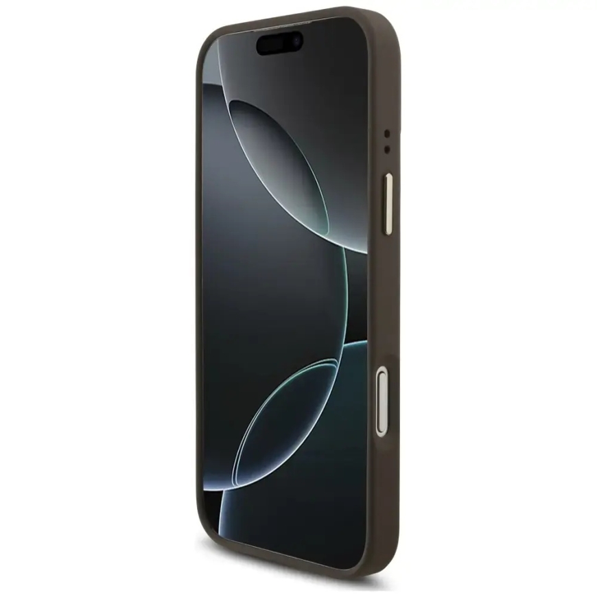 Guess 4G Big 4G Classic Logo Big Strap metallnuppudega ümbris iPhone 18 Pro Max / 17 Pro Max jaoks pruun – 5