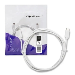 Qoltec провод для передачи данных и зарядки | USB-C на USB-C | 1.4m | белый