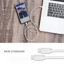 Qoltec data transfer and charging cable | USB-C to USB-C | 1.4m | white