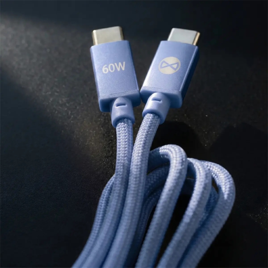 Forever Vibe data transfer and charging cable | USB-C to USB-C | 60W | 1m | blue – 5