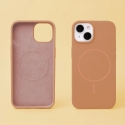 Silicone Thin telefono dėklas su MagSafe palaikymu iPhone 13 rudas