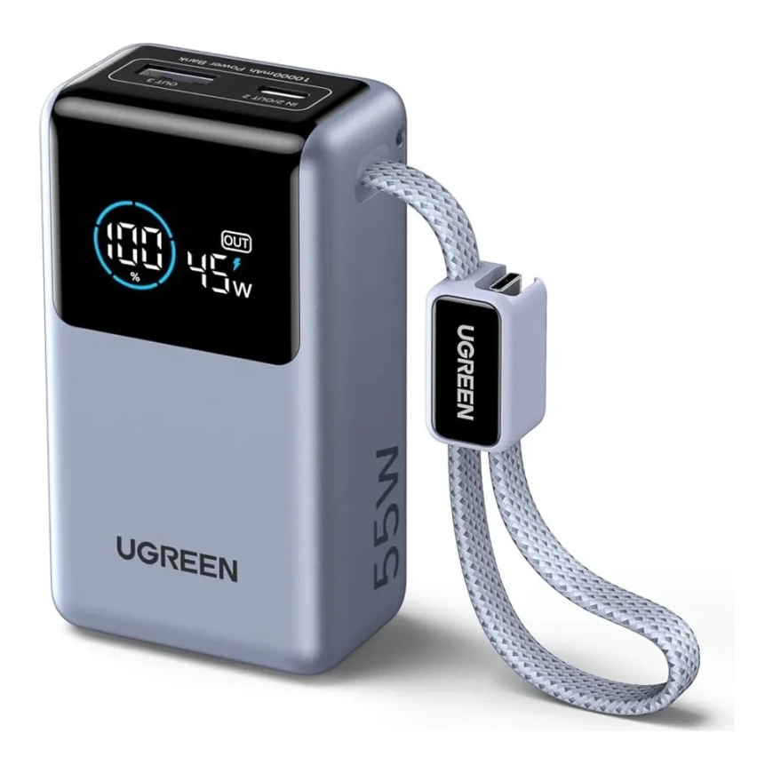 UGREEN PB727 kantav akupank 10000mAh, 55W, USB-C + USB-A, kiire laadimine