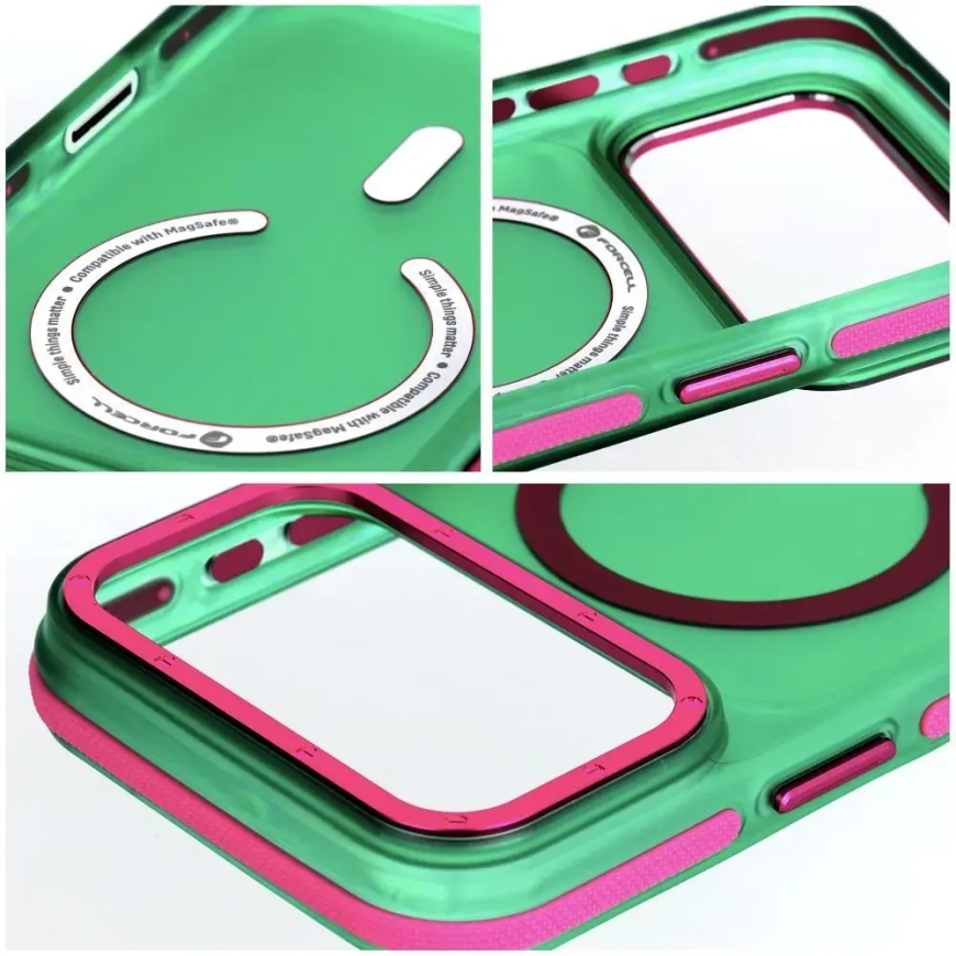 Kotelo iPhone 13 / 14 Forcell F-Protect Vivid Premium, yhteensopiva MagSafen kanssa, vihreä – 4