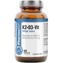 Pharmovit K2+D3-Vit Softgel Active ravintolisä 60 kapselia Pharmovit K2+D3-Vit Softgel Active ravintolisä 60 kapselia
