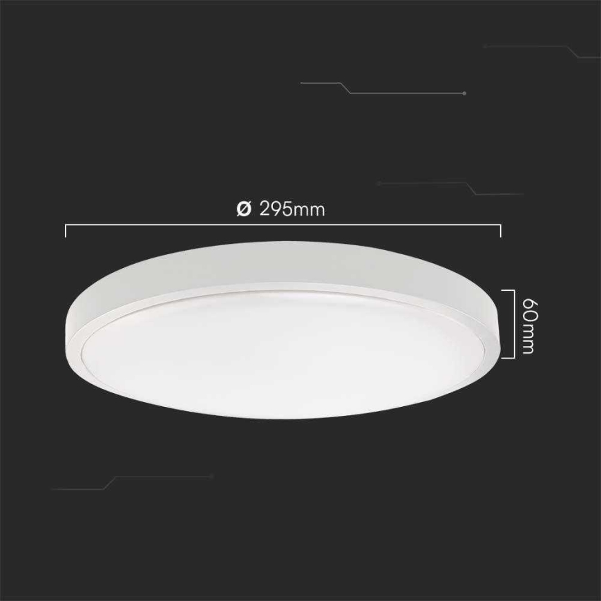 Lubinis šviestuvas V-tac 24W LED paviršinis šviestuvas, baltas, 3000K, IP44, SAMSUNG LED chip – 5