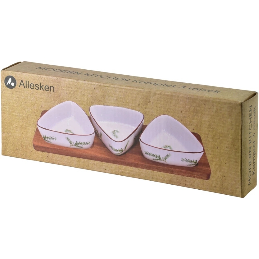 Mondex Since 1986 MODERN KÖÖK laud 3 kolmnurga kausiga 9,5x4 cm (28x9,5x1,5 cm) rosmariin 100 ml – 5