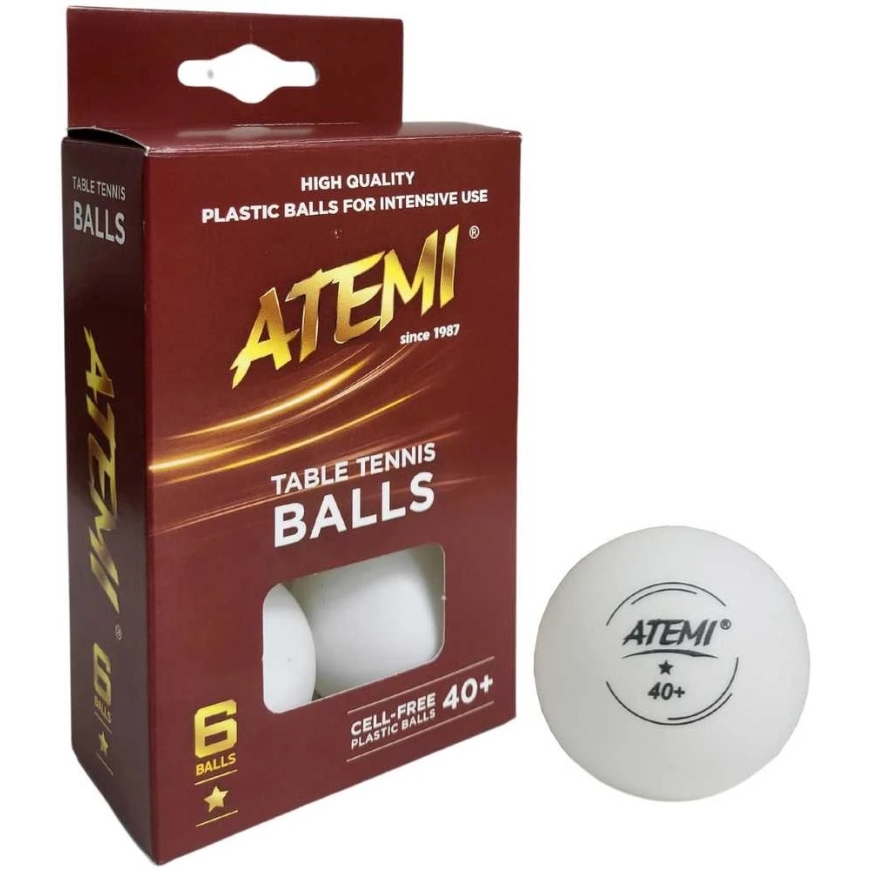 Atemi galda tenisa bumbiņas, baltas, 6 gab. – 2