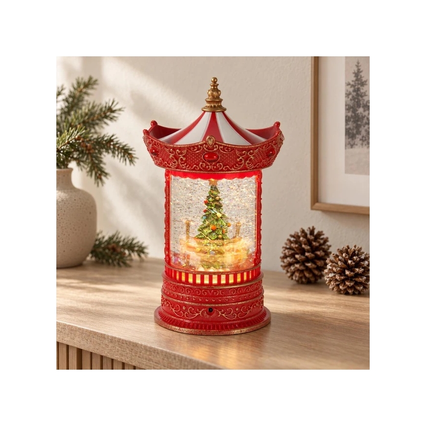 Mondex Ziemassvētku karuselis ar ūdeni un mirdzumiem, LED apgaismojums, 15,5 x 15,5 x 26 cm – 3