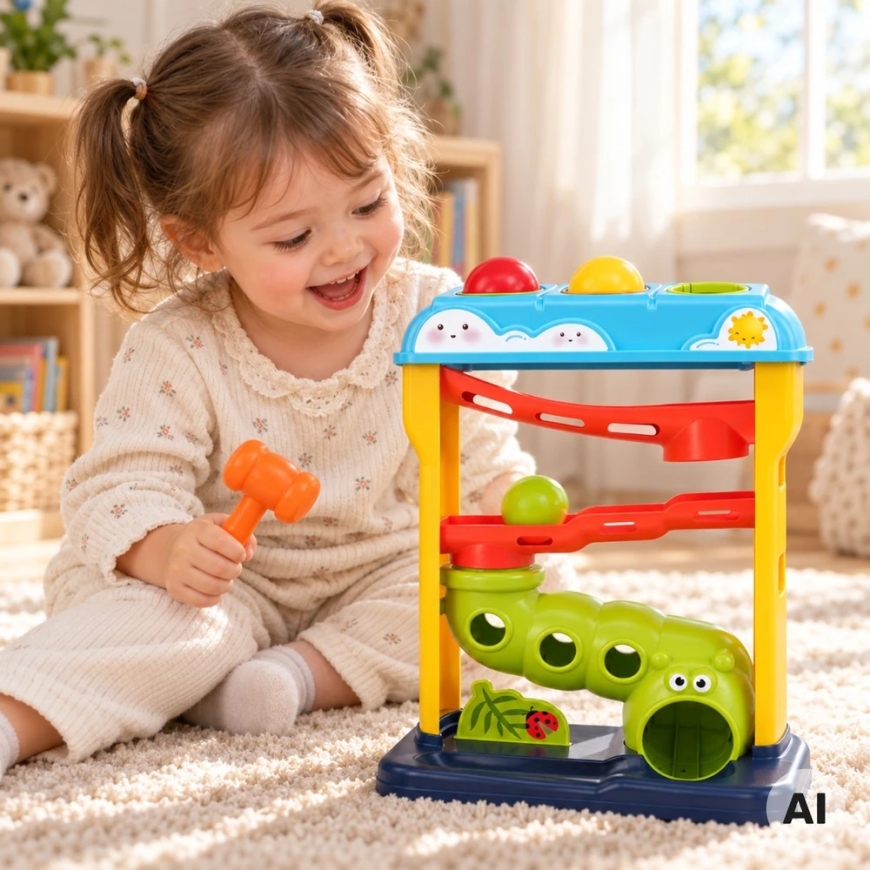 WOOPIE BABY Образовательный шариковый трек с молотком и выдвижным механизмом – 2