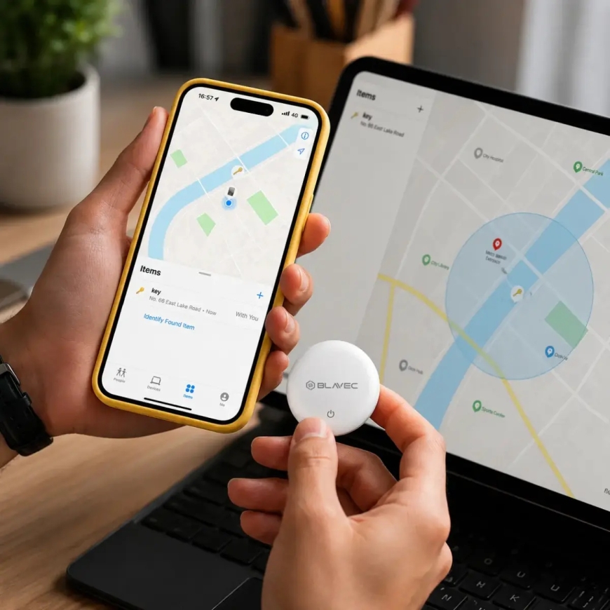 Blavec Tracker GPS Tag BTG-02 - Bluetooth Dual Apple & Android + atslēgu piekariņš (BTBTG02-KW) balts – 3