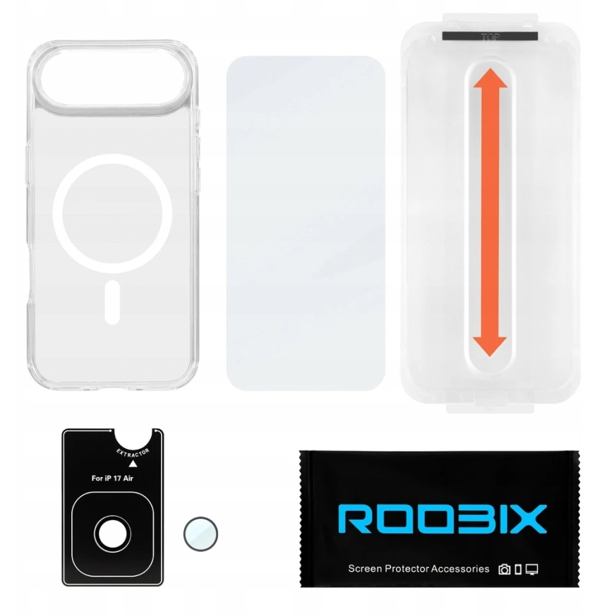 Tālruņa vāks - Roobix 3-in-1 Combo Kit iPhone 17 Air MagSafe, caurspīdīgs – 5