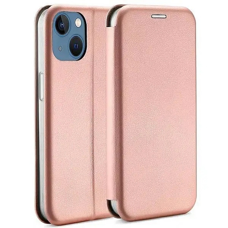 Beline Book Magnetic knyginio tipo telefono dėklas iPhone 14 | iPhone 13 rožinis