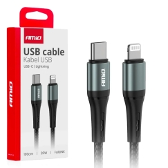 AMiO AMIO-03916 data transfer and charging cable | USB-C to Lightning | 20W | 1m | white