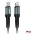 AMiO AMIO-03916 duomenų perdavimo ir įkrovimo laidas | USB-C į Lightning | 20W | 1m | baltas