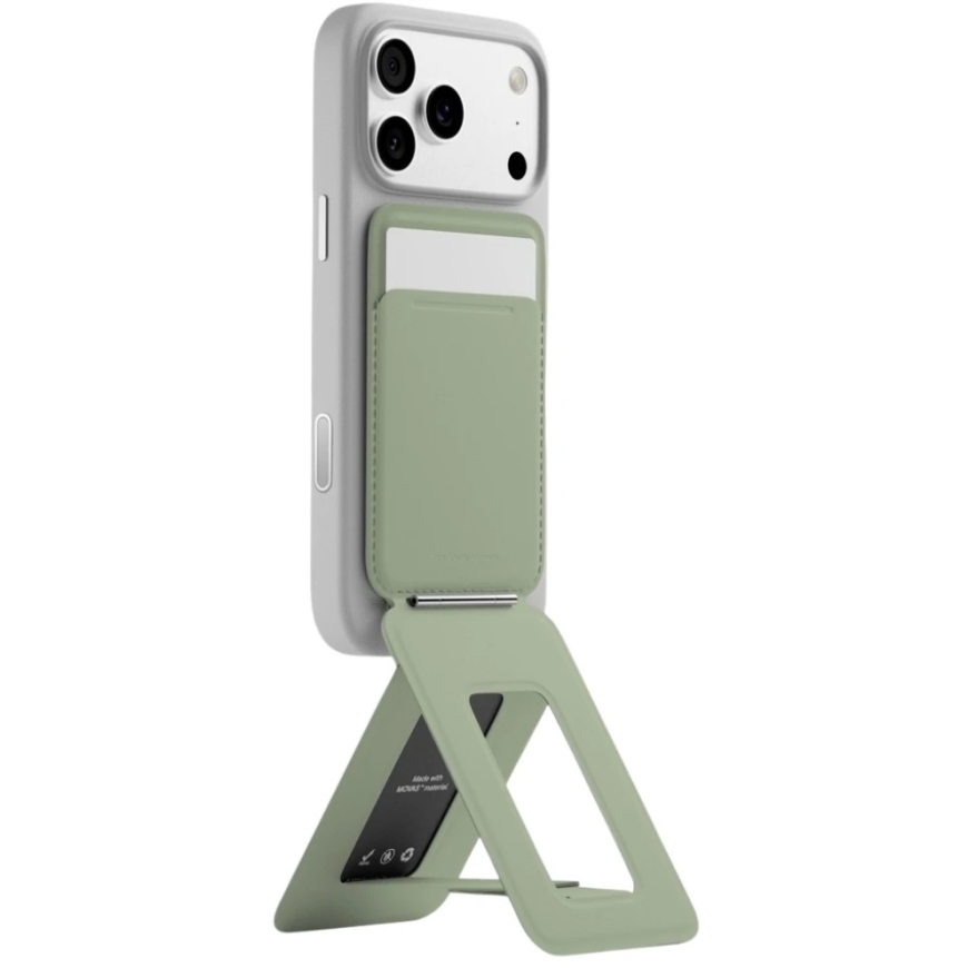 Magneettinen lompakko ja puhelinteline Moft Movas Trackable Tripod MagSafe khaki vihreä