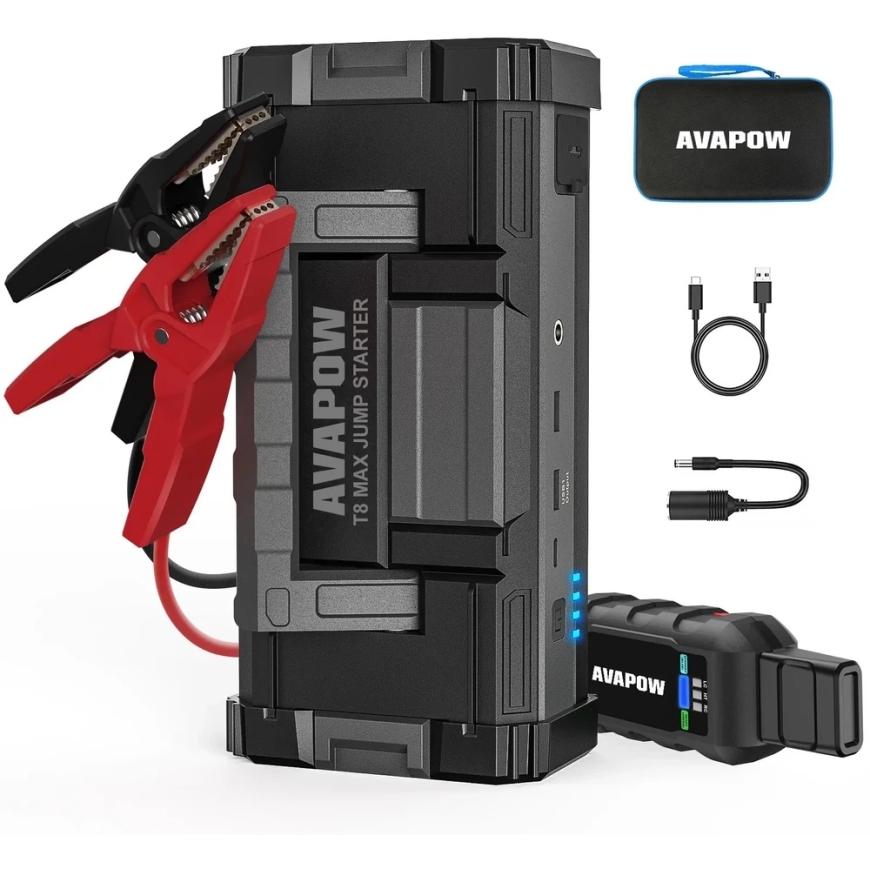 AVAPOW T8 Max - variklio užvedėjas 6000A 12V 88.8Wh – 5