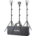 Apšvietimo įranga - Godox ML100BI KIT3 LED vaizdo šviesa reguliuojama 2800K-6500K Apšvietimo įranga - Godox ML100BI KIT3 LED vaizdo šviesa reguliuojama 2800K-6500K