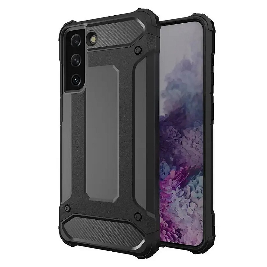 Hybrid Armor Tough Rugged phone case for Samsung Galaxy S22+ (S906) black