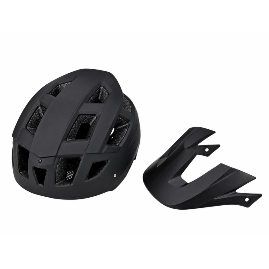 Lean Polkupyöräkypärä MTB Irrotettavalla Visorilla, Musta, 35,5 × 21 × 17,5 cm – 5