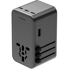 Energea TravelWorld GaN 160W PD 3x USB-C / USB-A Gunmetal seinalaadija