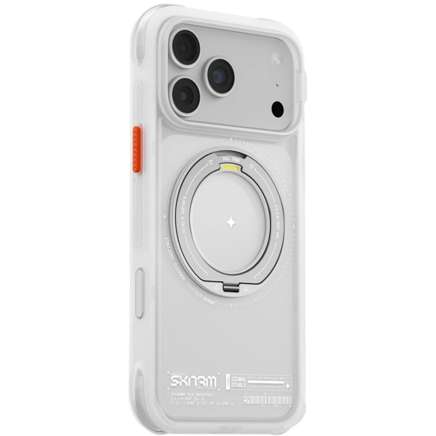 Skinarma Atlas MagSafe maciņš + rotējošs statīvs, paredzēts iPhone 18 Pro Max / 17 Pro Max, balts – 4