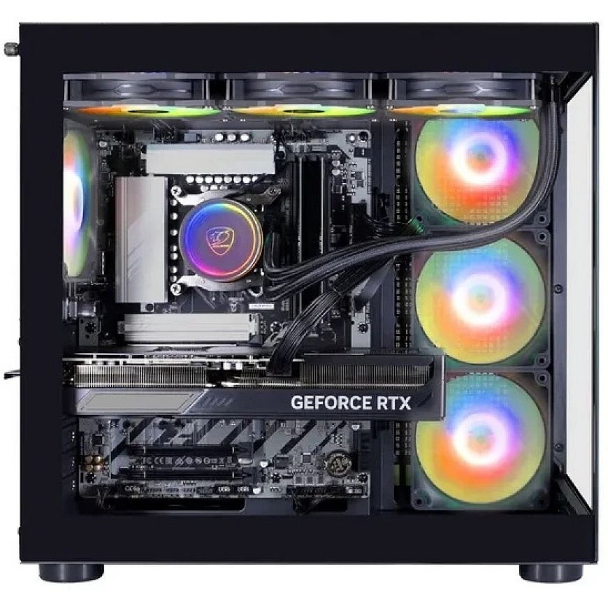 Настольный компьютер Игровой компьютер Hyrican COUGAR FV150 BK (7541) Ryzen 9 9950X3D жидкостное охлаждение 64GB/2TB SSD RTX 508 – 2