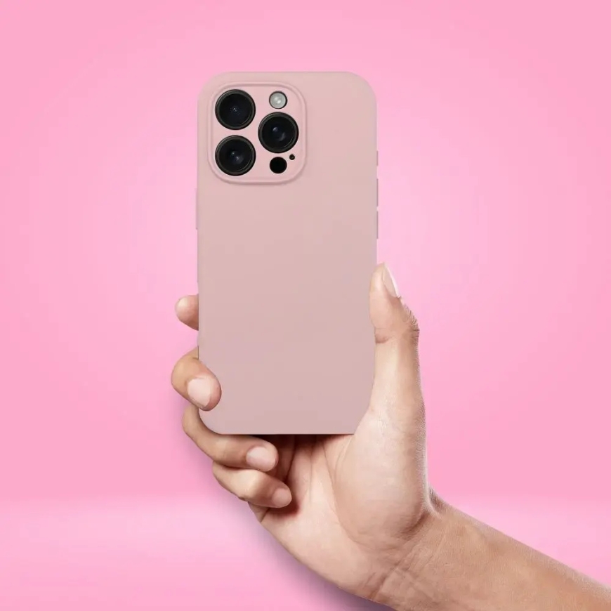 SILIKONI 2mm kuori IPHONE 17 Pro Max, yhteensopiva MagSafen kanssa, hiekkaroosa – 3