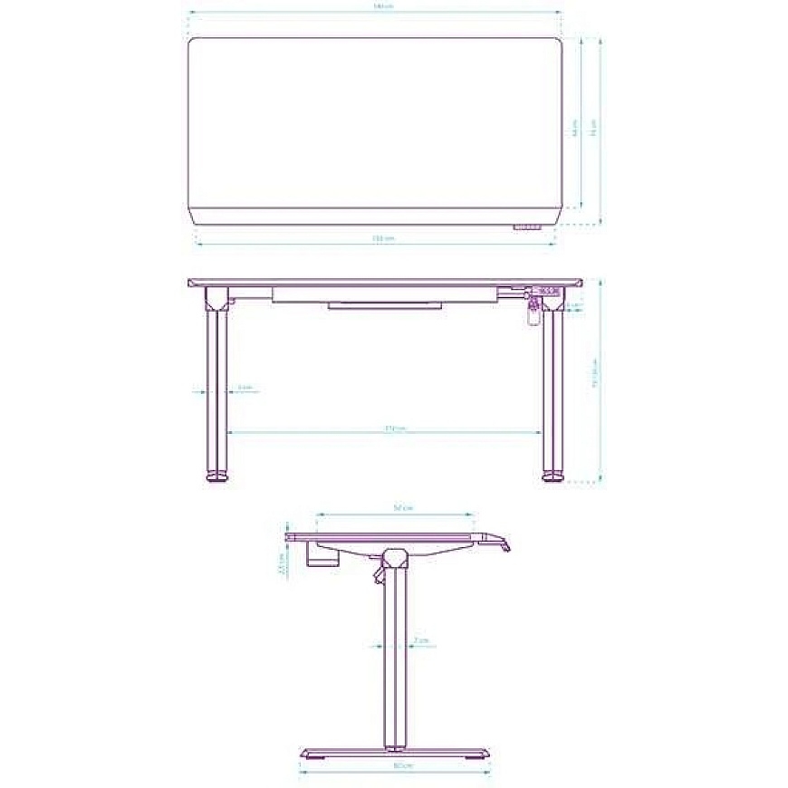 ULTRADESK QUEST žaidimų stalas, 140x70cm, 72-120cm, pilkai juodas – 5