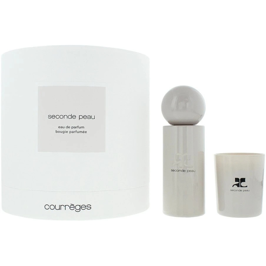 Courreges-setti: Seconde Peau Eau De Parfum Unisex, 100 ml + Seconde Peau -tuoksukynttilä, 75 g – 2