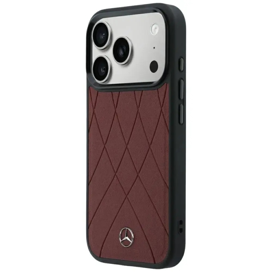 Mercedes Leather Crossed Lines telefoni ümbris MagSafe toega telefonile iPhone 18 Pro Max | iPhone 17 Pro Max punane – 2