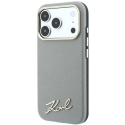 Чехол Karl Lagerfeld Saffiano Small Script Metal Logo MagSafe для iPhone 17 Pro Max / 18 Pro Max - русовато-желтый Чехол Karl Lagerfeld Saffiano Small Script Metal Logo MagSafe для iPhone 17 Pro Max / 18 Pro Max - русовато-желтый