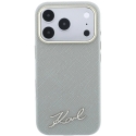 Karl Lagerfeld Saffiano Small Script Metal Logo MagSafe kuori iPhone 17 Pro Max / 18 Pro Max - ruskeankeltainen Karl Lagerfeld Saffiano Small Script Metal Logo MagSafe kuori iPhone 17 Pro Max / 18 Pro Max - ruskeankeltainen